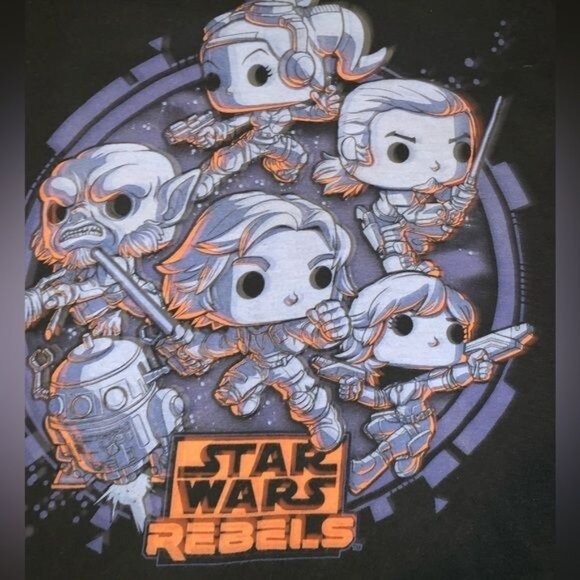 Star Wars Rebels Funko Pop! Tee Large Black 100% Cotton - Picture 2 of 6